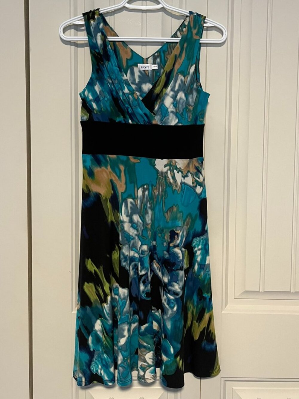 Ricki’s Teal Floral Fit & Flare Dress Size XS